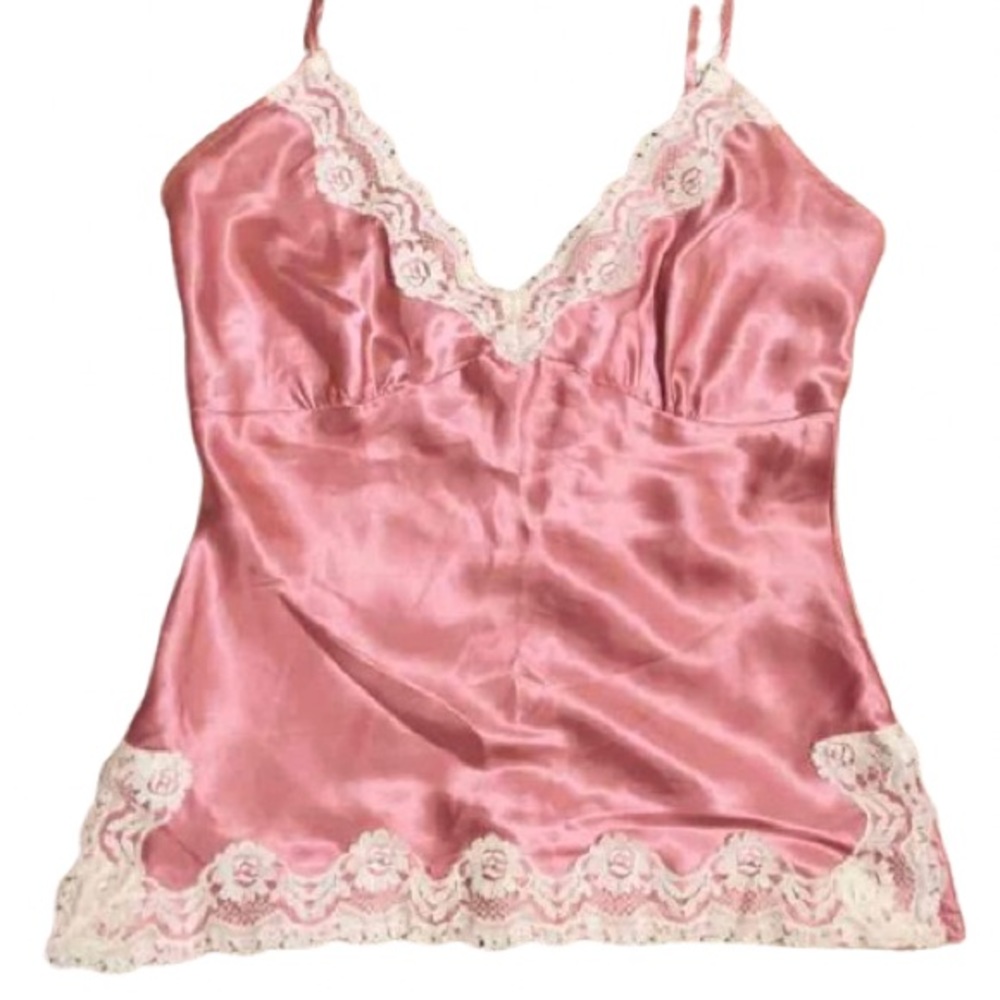 Tommy Hilfiger Pink Silk Lace Camisole Top